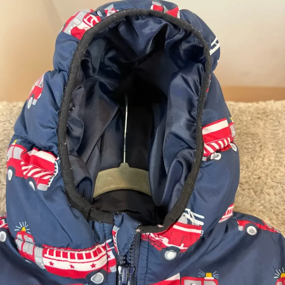 Children's Place Firetruck Puffer Coat Jacket Baby Toddler Boys 18-24 Months